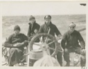 Image of Joe, Henry, Ken, and Weed on quarterdeck  of Bowdoin